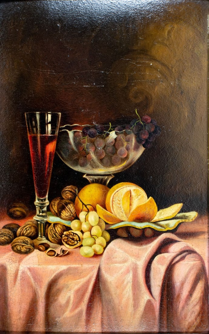 Antique 19C European oil painting (1 of 11)