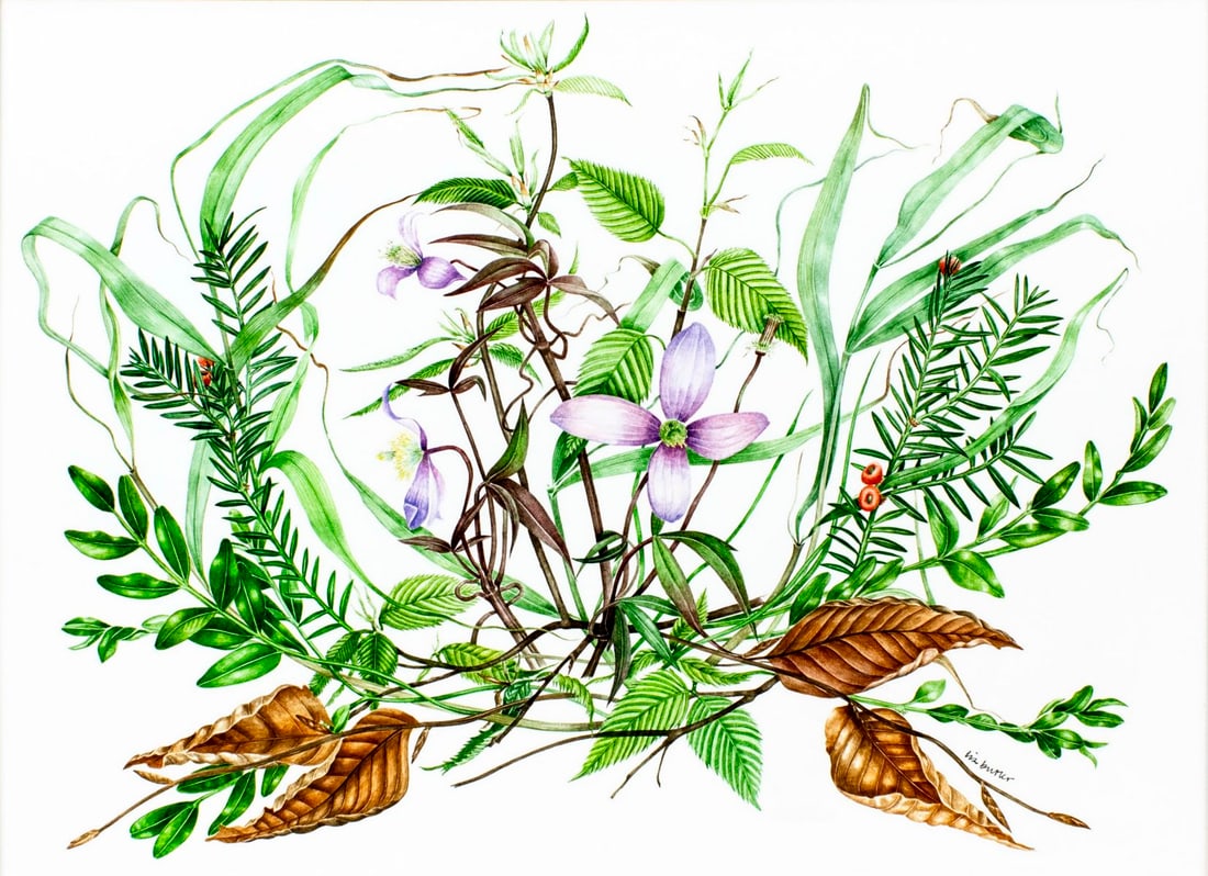 Liz Butler (UK,b 1948) watercolor painting (1 of 13)