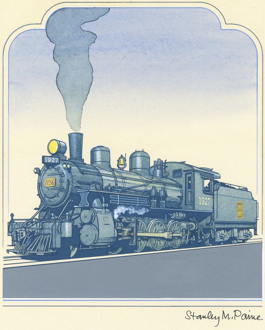 Stanley Paine (UK,1934-?) gouache painting (1 of 12)