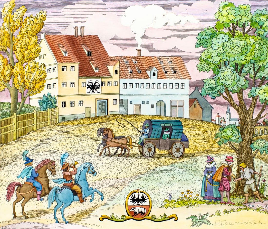 Dorothea Fischer-Nosbisch (German,1921-2009) watercolor painting (1 of 13)