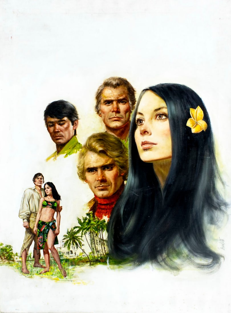 Lou Marchetti (NY,Italy,1920-1992) oil painting: ARTIST: Lou Marchetti (New York, Italian, 1920 - 1992) TITLE: Historical Romance Illustration MEDIUM: oil on canvas CONDITION: Few small scratches/paint losses. No visible inpaint under UV light.