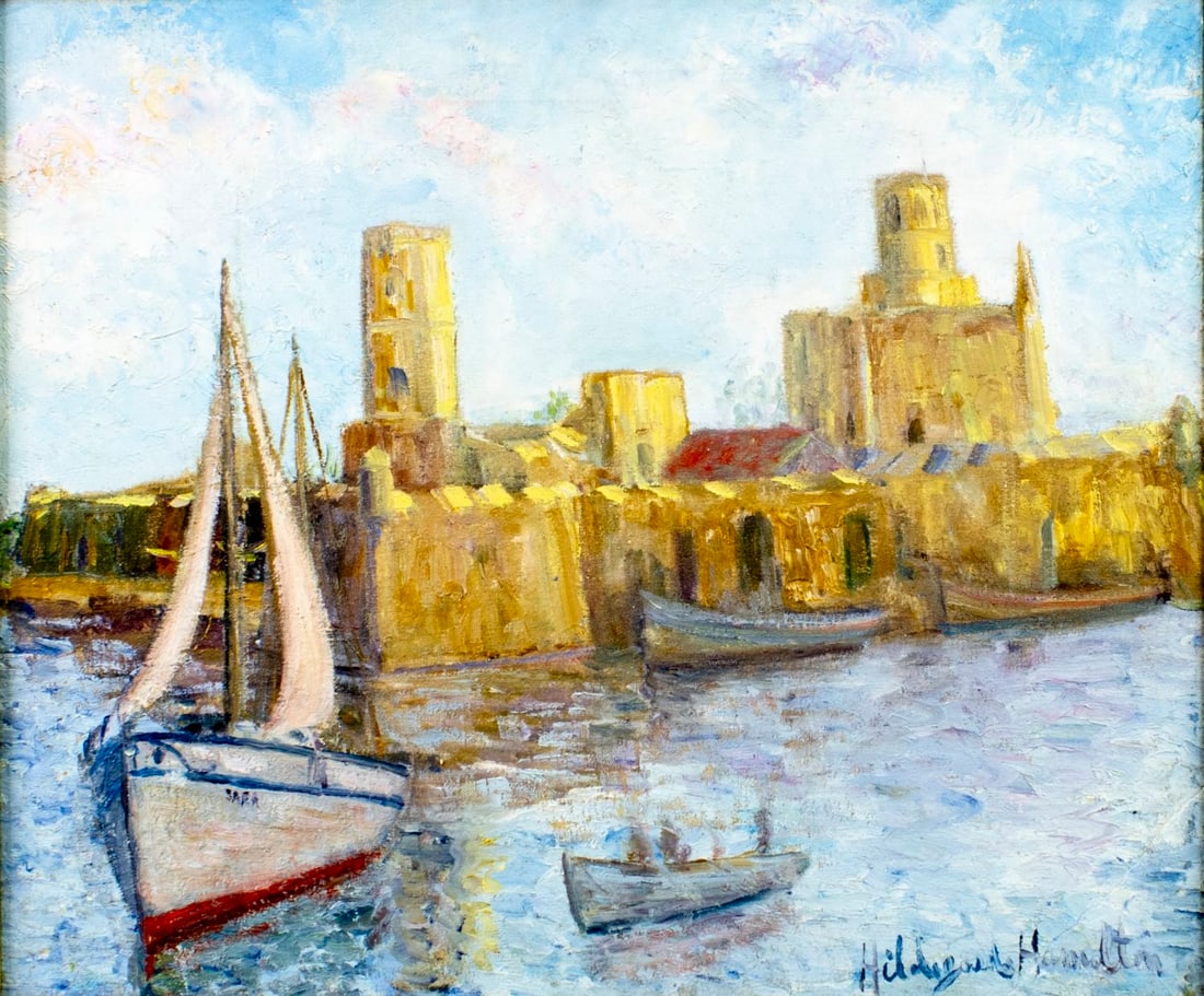 Hildegarde Hamilton (FL,VA,1898-1970) oil painting (1 of 12)