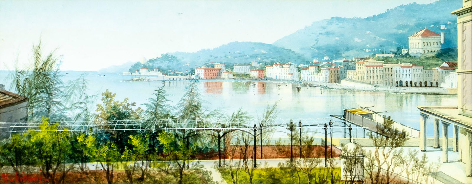 Yves Gianni (Italy,19/20C) watercolor painting antique (1 of 13)