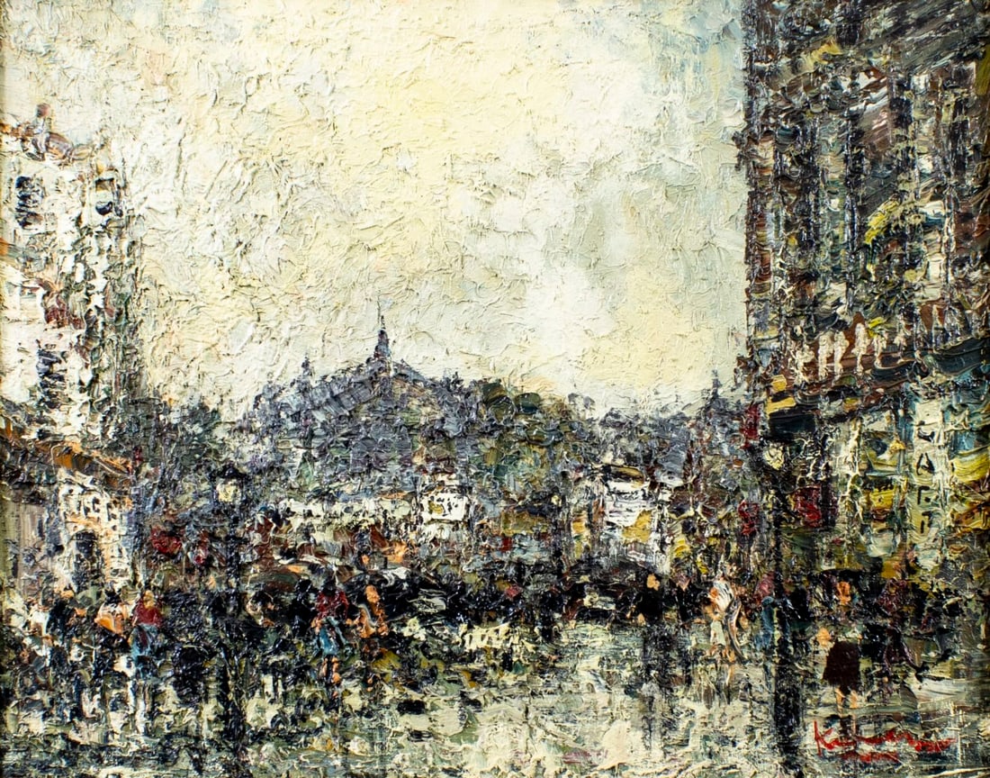 Vintage 20C French oil painting signed (1 of 13)