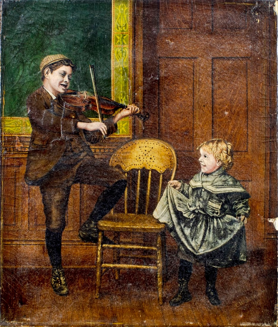 E W Schnabel (US,19C) oil painting antique (1 of 11)