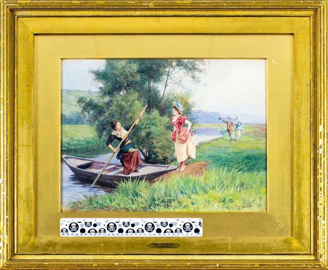 Leon Girardet (French,Swiss,1857-1895) watercolor painting antique - 2