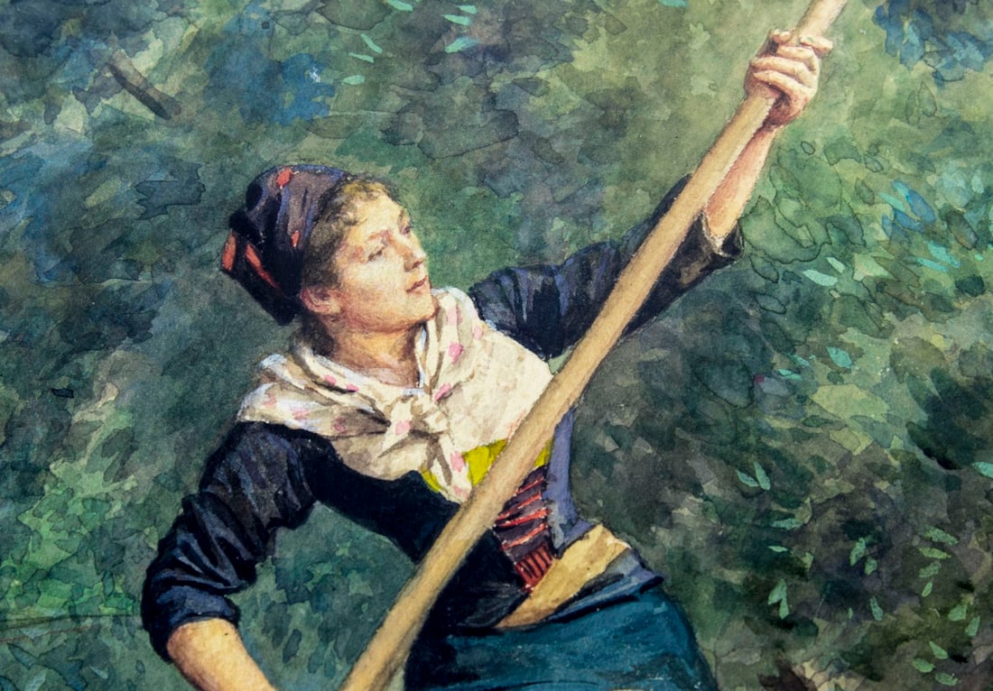 Leon Girardet (French,Swiss,1857-1895) watercolor painting antique - 8