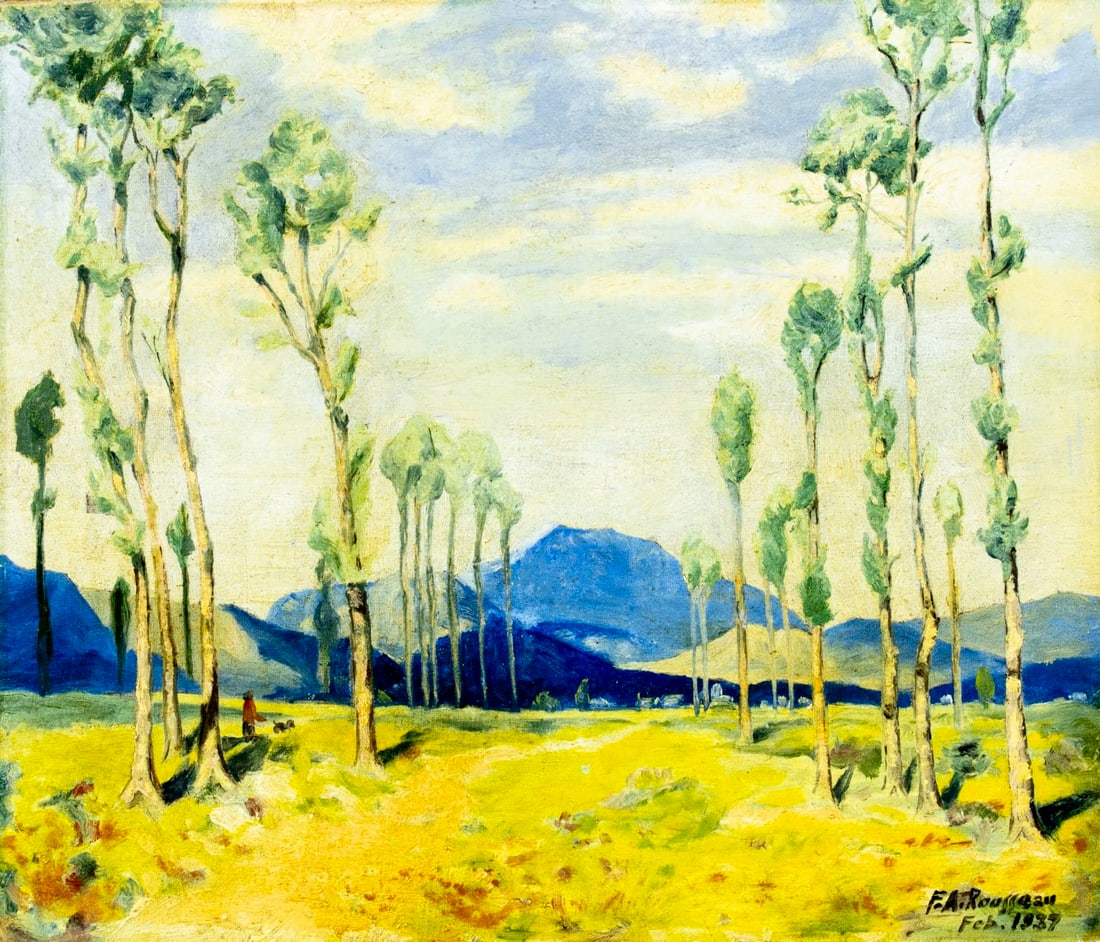 F A Rousseau (US,mid 20C) oil painting antique (1 of 12)