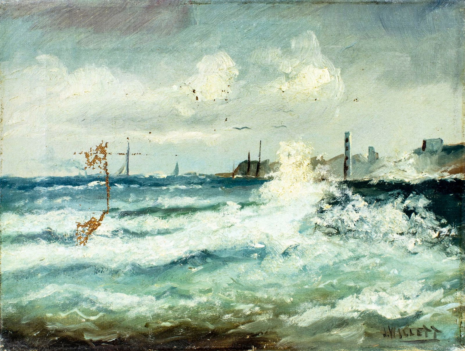 J Willett (US,early 20C) oil painting antique (1 of 11)