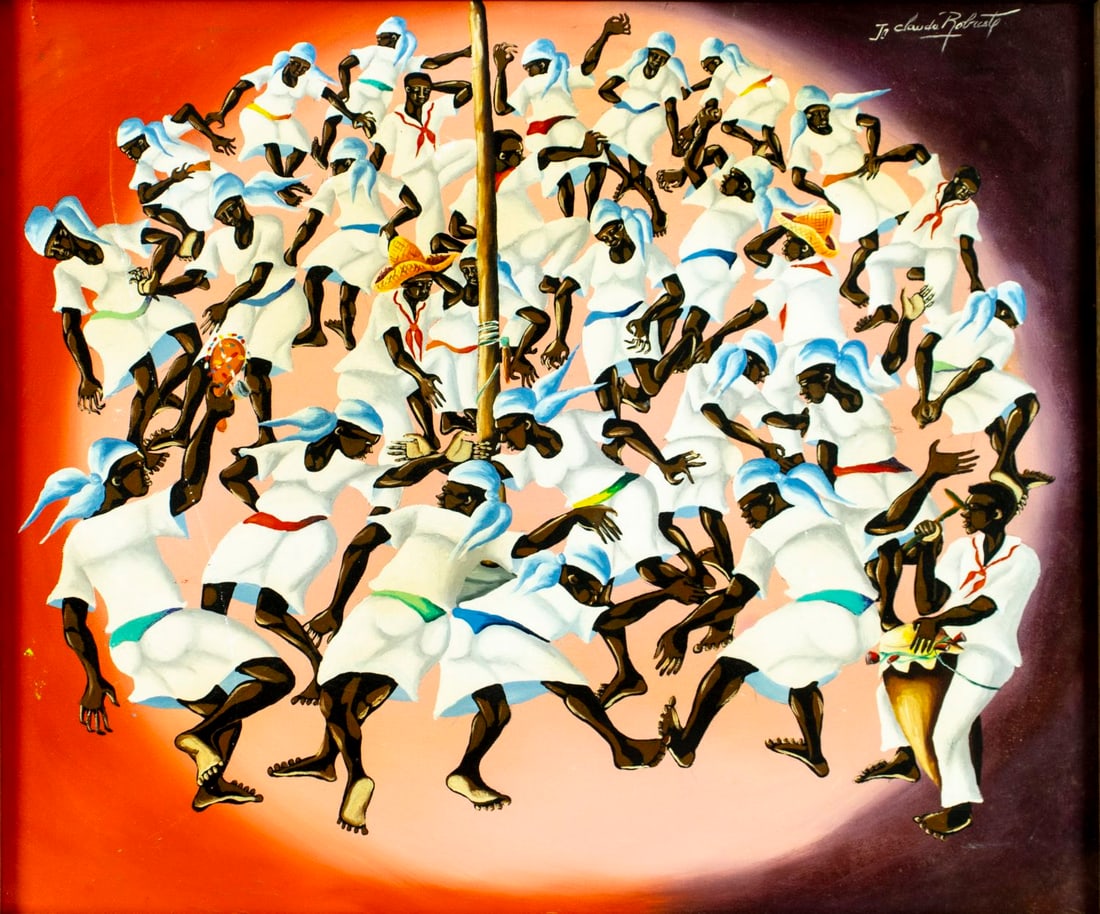 Jean Claude Robuste (Haiti,1946-?) oil painting (1 of 12)
