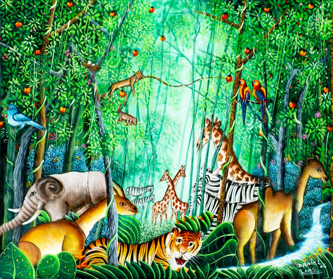 Daniel Louis (Haiti,b 1955) oil painting (1 of 13)