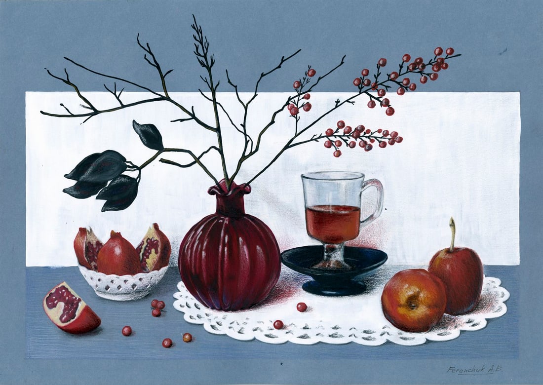 Anastasia Ferenchuk (Ukraine,20/21C) mixed media painting (1 of 13)