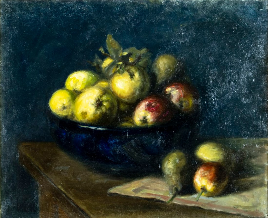 Antique early 20C Danish oil painting signed (1 of 13)