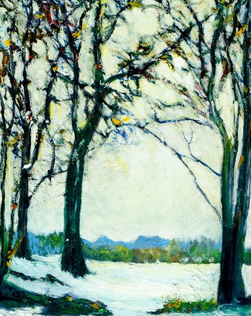 Antique early 20C American oil painting - 5