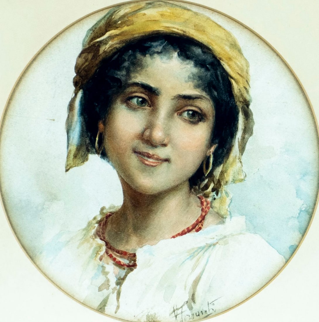 Carlo Ferranti (Italy,1840-1908) watercolor painting antique (1 of 12)