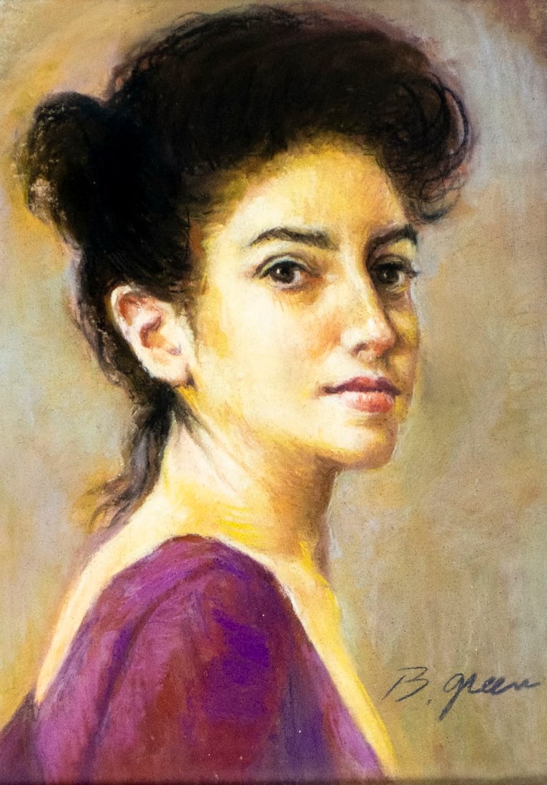 B Green (US,20C) pastel painting (1 of 12)