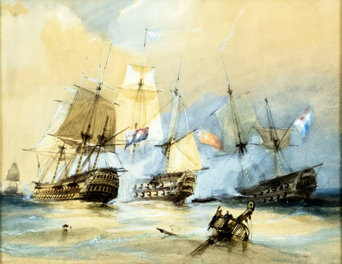 ATTR Thomas Sewell Robins (UK,1810-1880) watercolor painting antique (1 of 13)