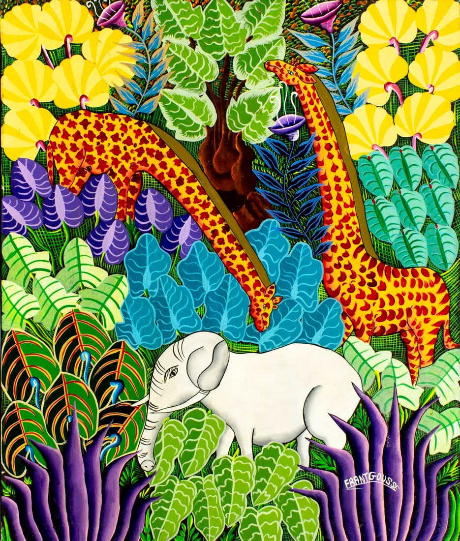 Frantz Gousse (Haiti,20C) oil painting (1 of 12)