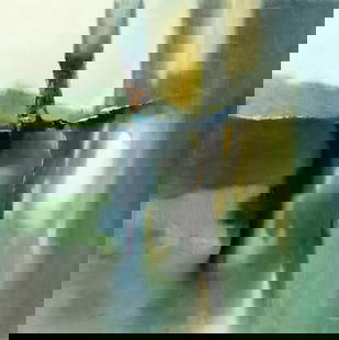 Jose Campuzano (NY,IL,Spain,1918-1979) oil painting: ARTIST: Jose Luis Campuzano (New York, Illinois, Spanish, 1918 - 1979) TITLE: Abstract Composition MEDIUM: oil on canvas CONDITION: Some faint scratches mostly along edges. No visible inpaint under