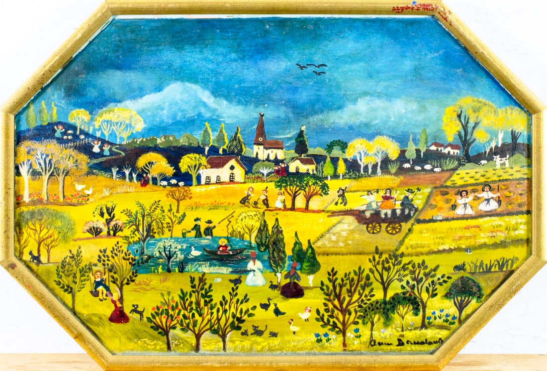 Vintage mid 20C French oil painting signed - 3