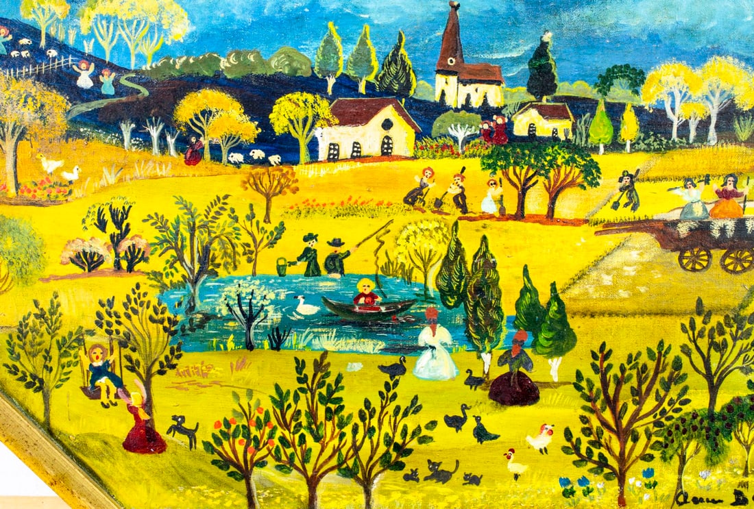 Vintage mid 20C French oil painting signed - 8