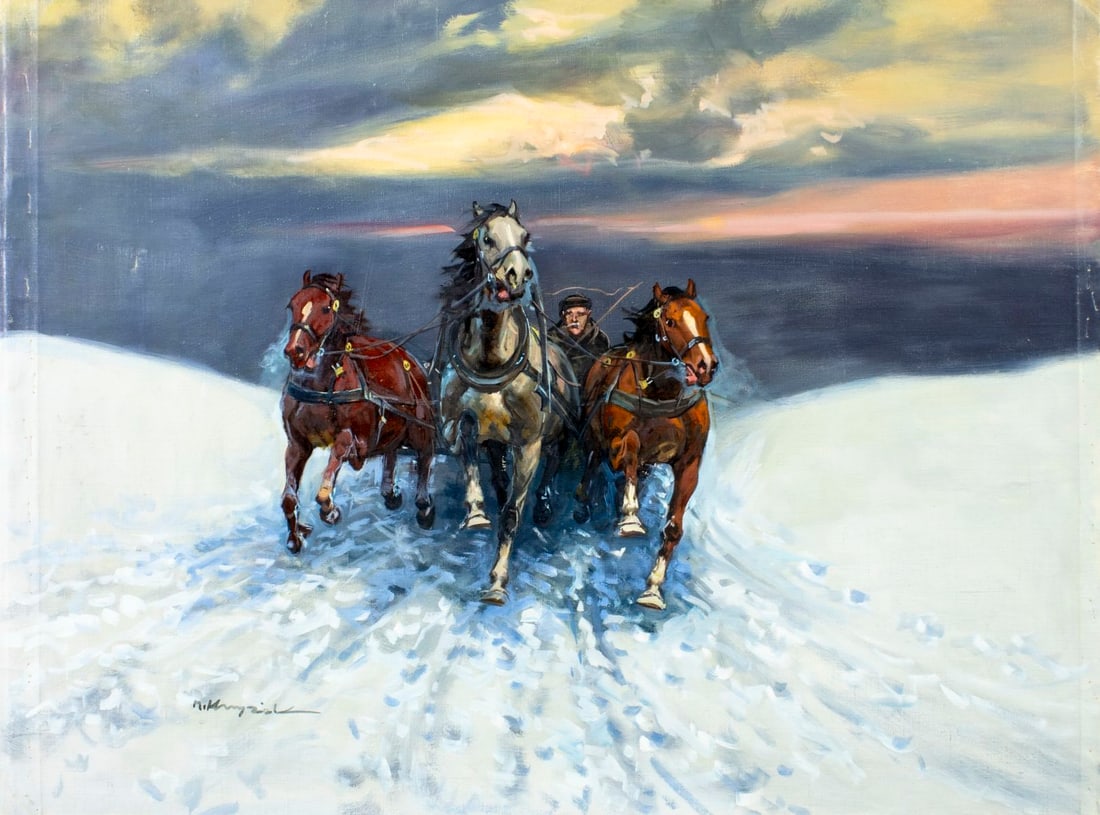 M Kryzak (Hungary,1907-?) oil painting (1 of 13)