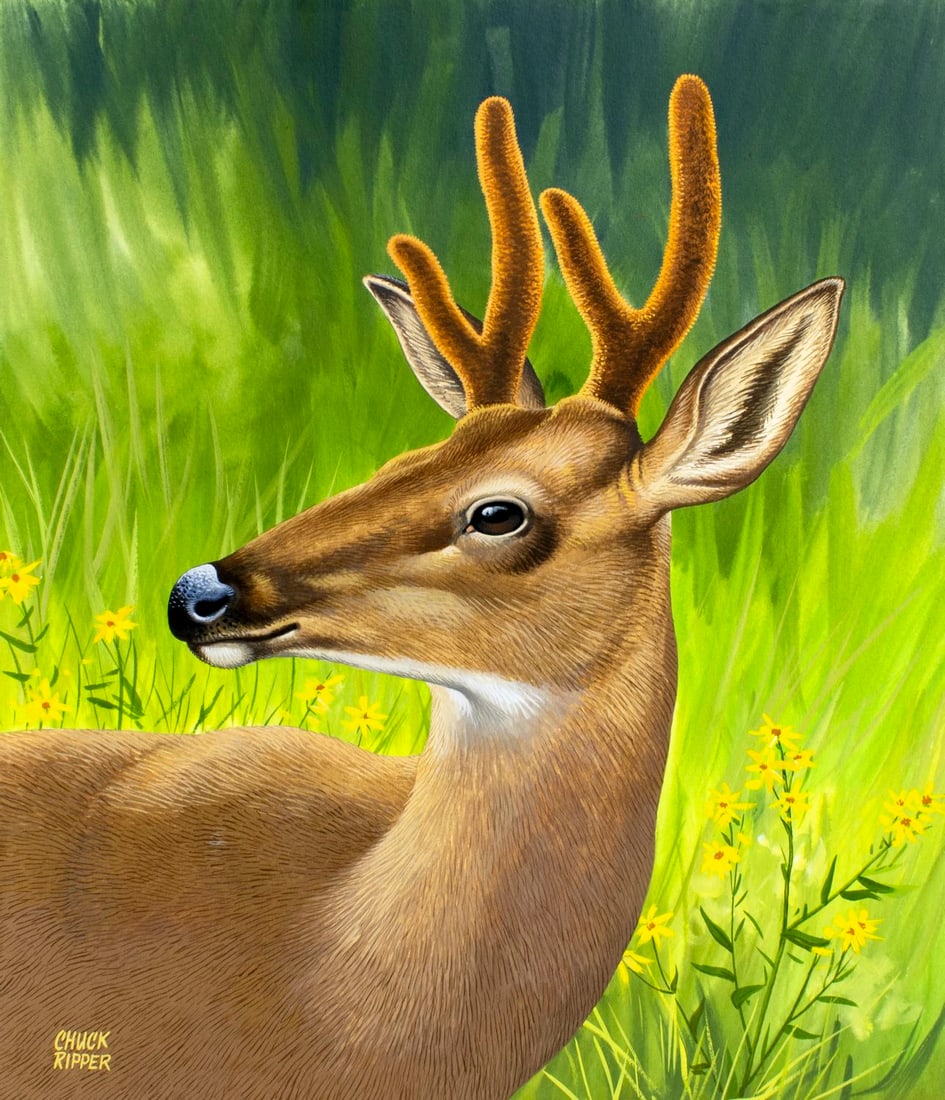 Chuck Ripper (WV,PA,1929-2019) gouache painting (1 of 13)