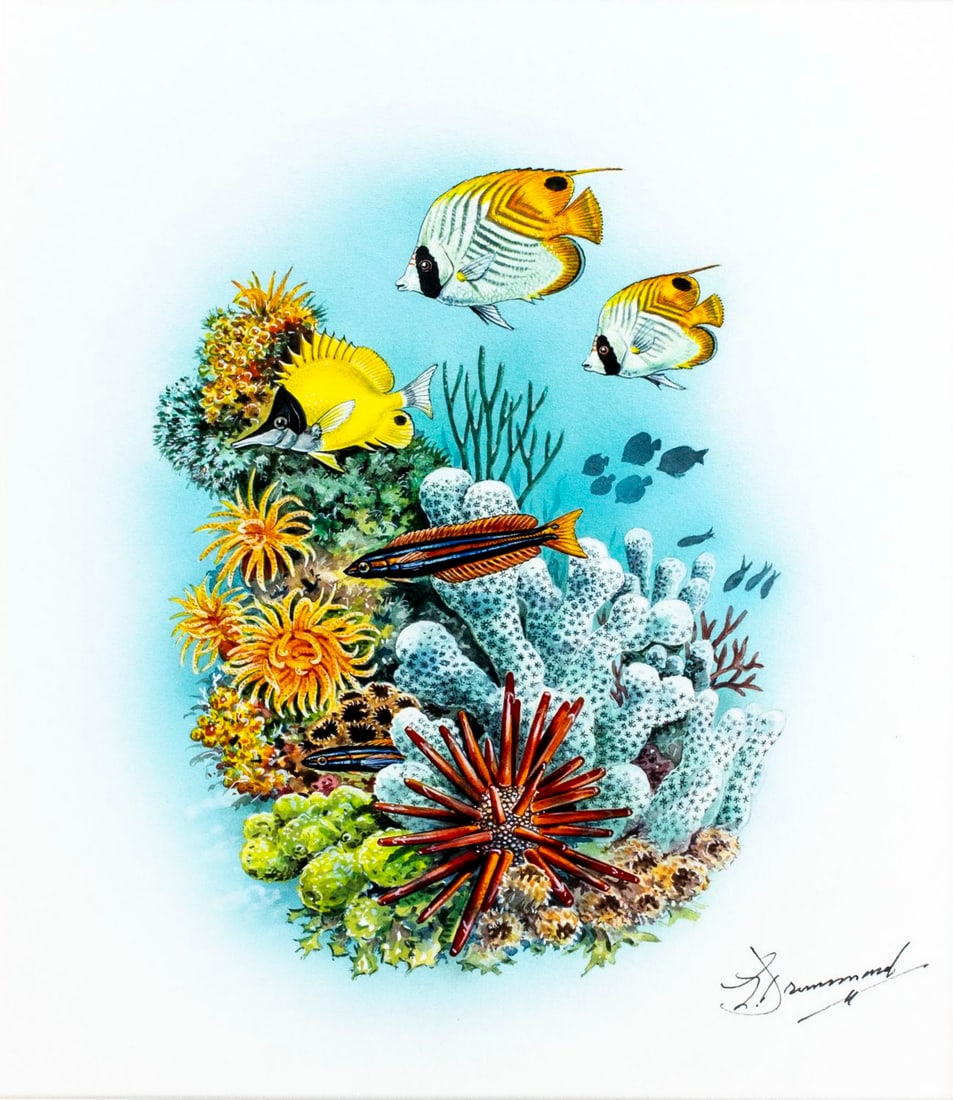 Gordon Drummond (UK,1921-?) gouache painting (1 of 13)