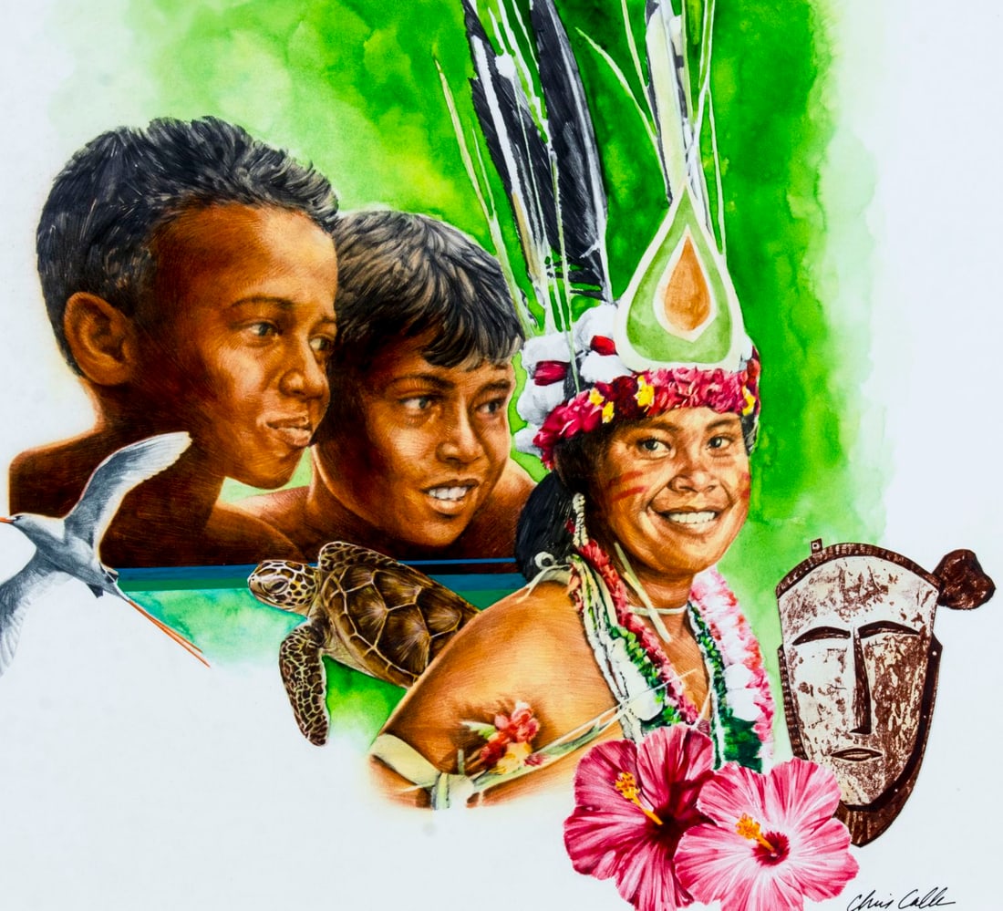 Chris Calle (MI,b 1961) mixed media painting (1 of 13)