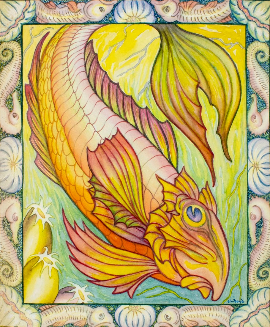 Joseph L Boyd (LA,20C) watercolor painting (1 of 14)