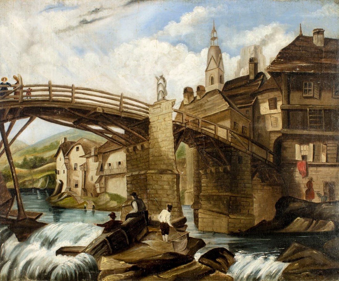 Vintage mid 20C European oil painting signed antique (1 of 13)