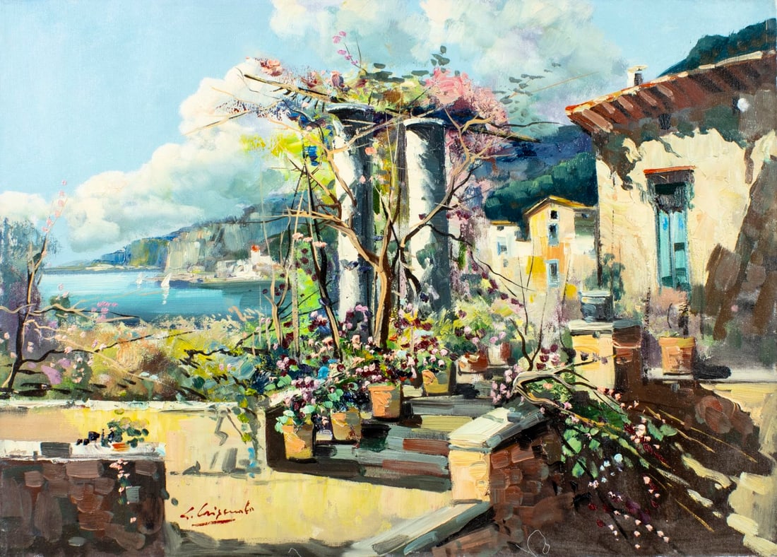 Vintage 20C Italian oil painting signed (1 of 13)