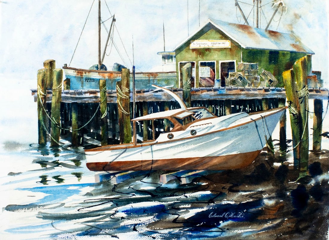 Edward A Martin (PA,20C) watercolor painting (1 of 12)