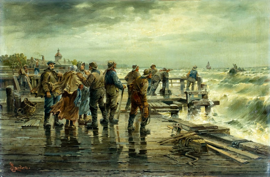 Francis Paulus (MI,1862-1933) oil painting antique (1 of 14)