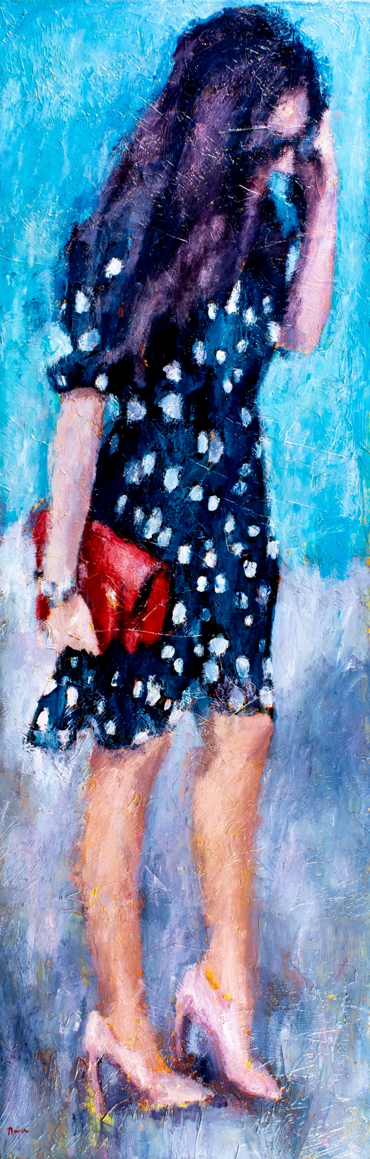 Nava Lundy (FL,MO,Italy,b 1983) acrylic painting: ARTIST: Nava Lundy (Florida, Missouri, Italian, born 1983) TITLE: Kiss Me, Kate (titled on stretcher) YEAR: 2017 MEDIUM: acrylic on canvas CONDITION: Few