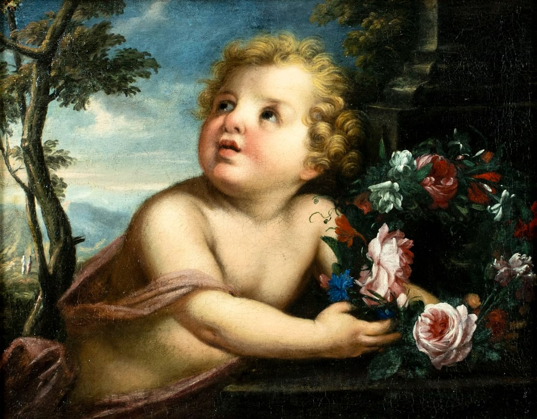 Antique 19C German oil painting (1 of 11)