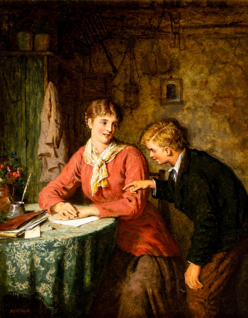 Robert W Wright (UK,fl 1880-1906) oil painting antique (1 of 13)