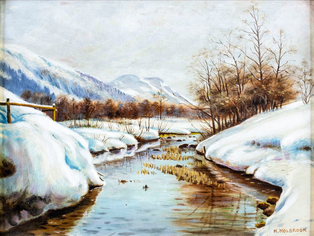 ATTR Harriet J Holbrook (NY,19/20C) oil painting antique (1 of 11)