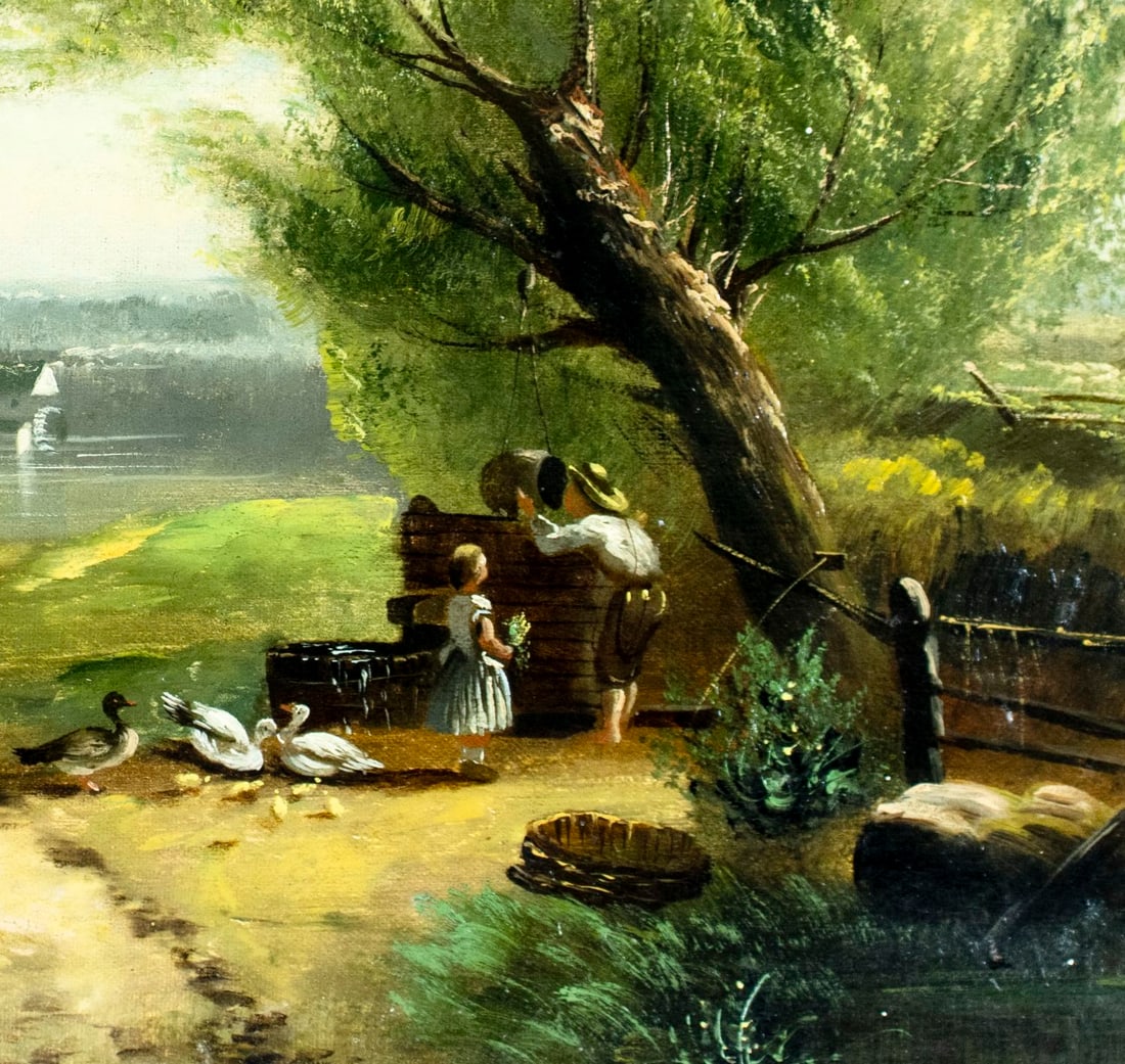 Antique 19C European oil painting - 6