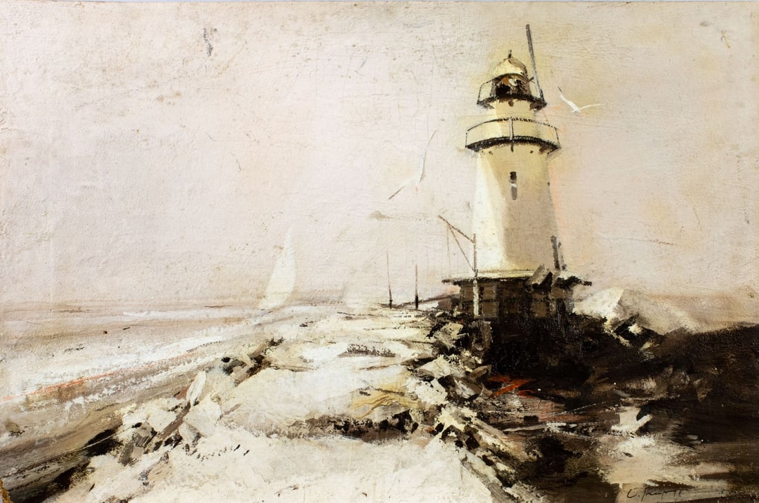 Charles C Gruppe (CT,NY,FL,1928-2019) oil painting (1 of 14)