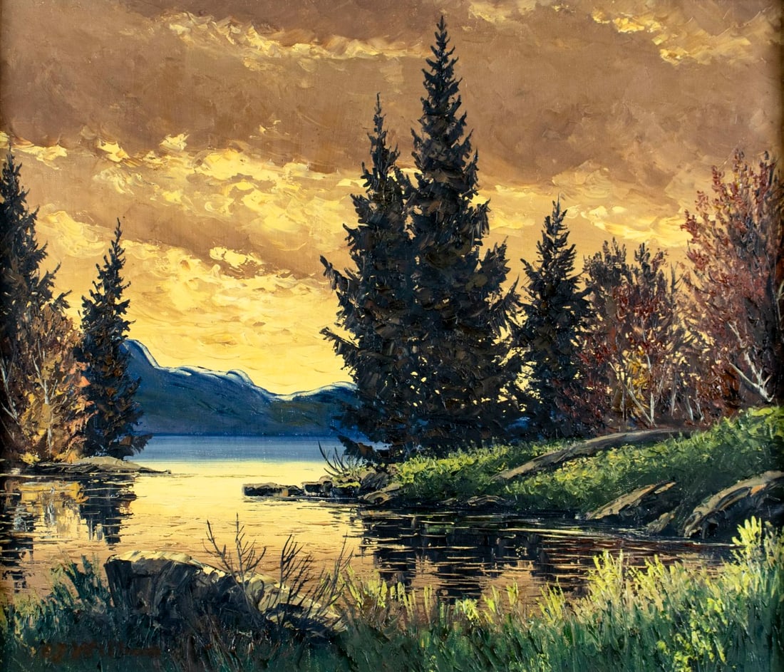 Vintage mid 20C Danish oil painting signed (1 of 12)