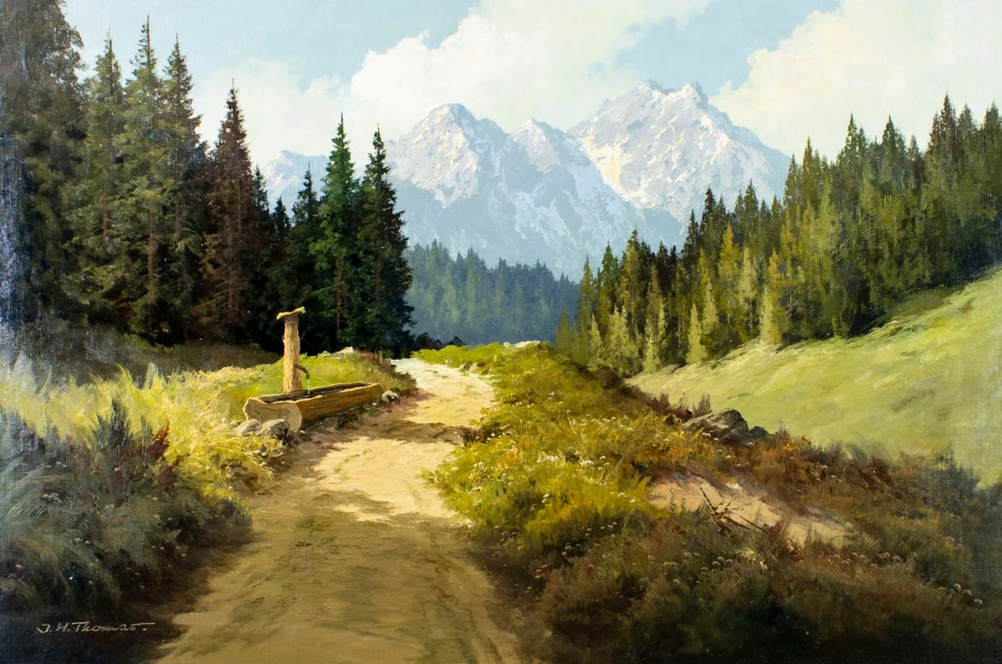 Joseph Heinrich Thomas (German,1922-?) oil painting (1 of 13)