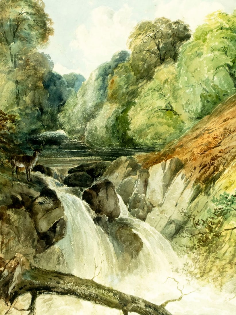 ATTR Frederick Davis (UK,1853-1892) watercolor painting antique - 5