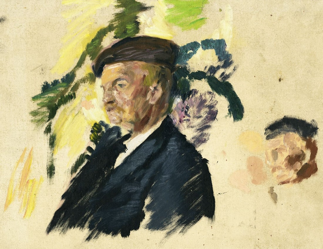 Helen DuMond (NY,CA,OR,1872-1968) oil painting: ARTIST: Helen Savier DuMond (New York, California, Oregon, 1872 - 1968) TITLE: Portrait of Man MEDIUM: oil on canvas board CONDITION: Few minor scratches/paint losses. No