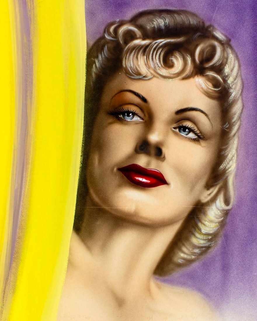 Russell Hill (US,20C) gouache painting antique - 5