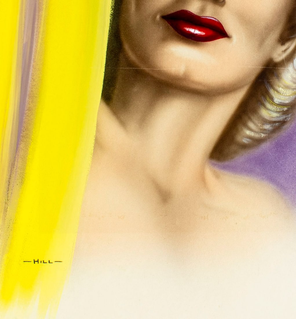 Russell Hill (US,20C) gouache painting antique - 7