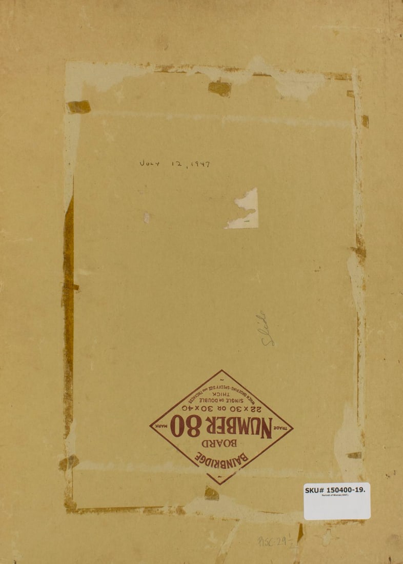 Russell Hill (US,20C) gouache painting antique - 9