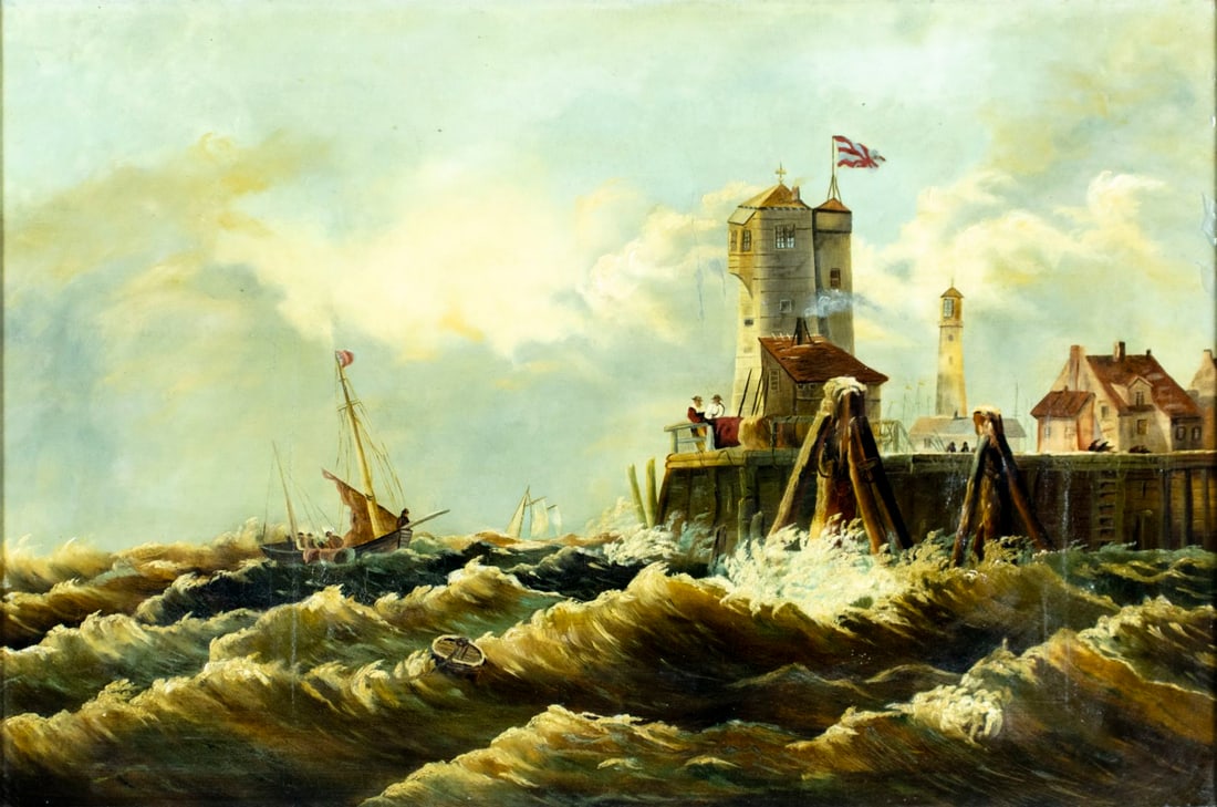 Antique 19C British oil painting (1 of 12)