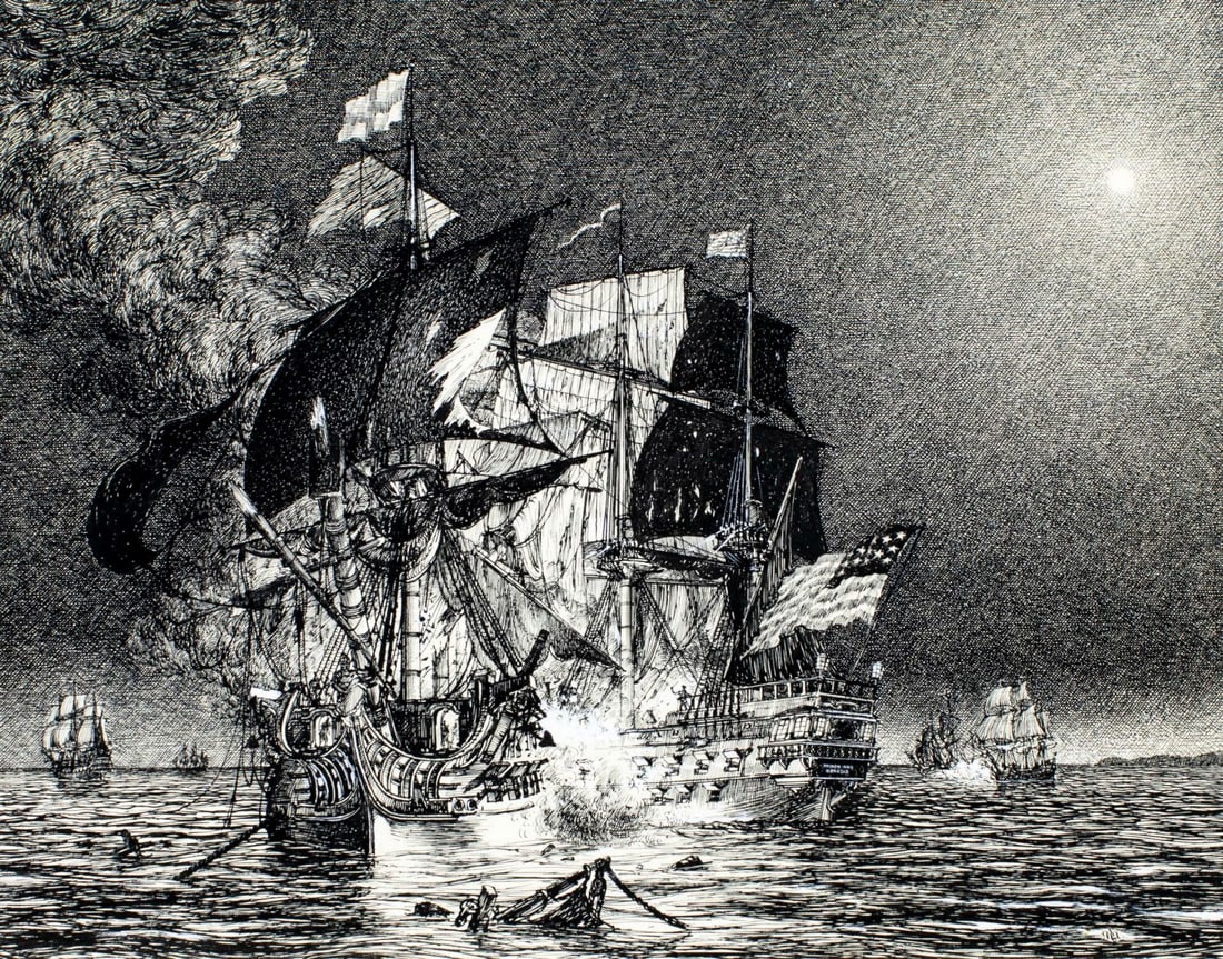 Leonard John Pearce (UK,1932-2019) ink painting (1 of 13)