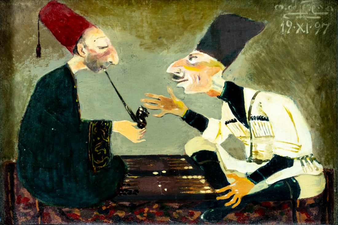 Vintage 20C Georgian Tbilisi oil painting signed (1 of 12)